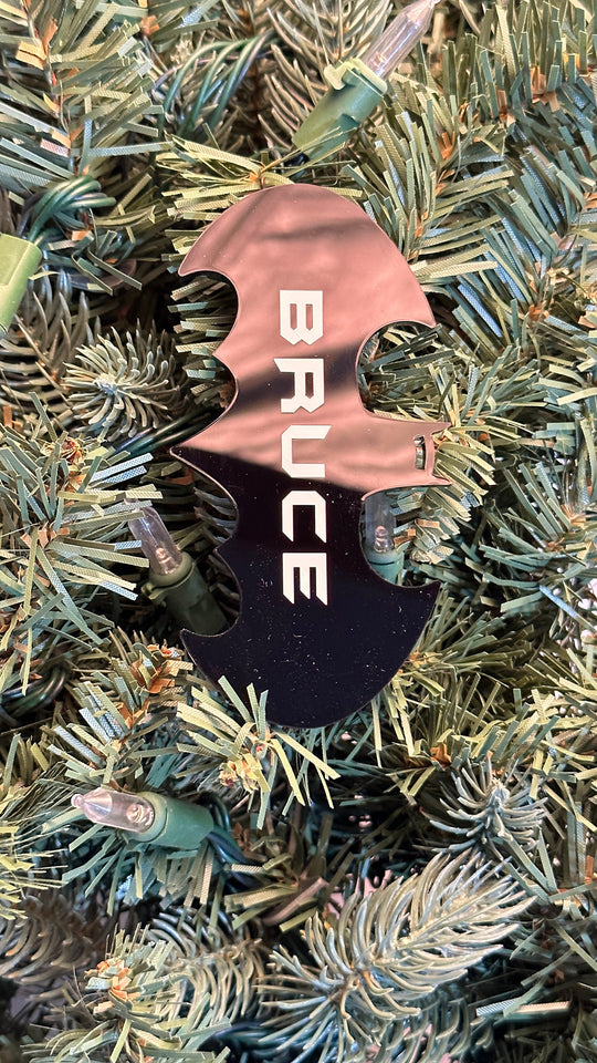 Personalized Bat Ornament – Custom Engraved Bat Tree Decoration With Ribbon
