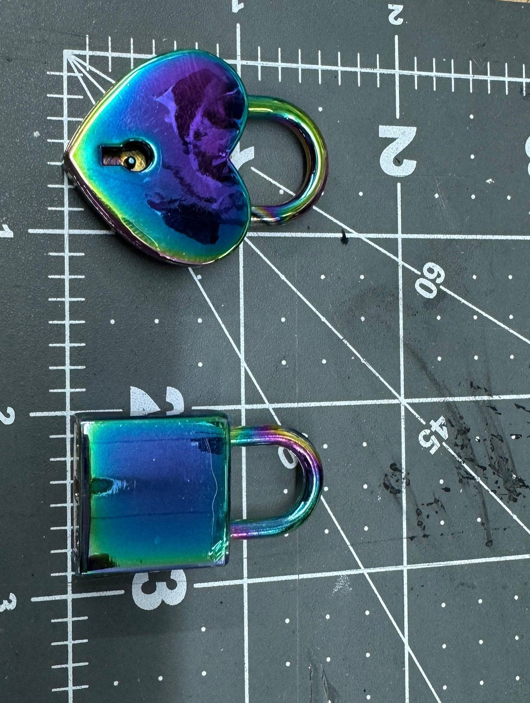 Puppy Play Collar Locks - Heart Shaped Mini Padlock Accessory for D-Ring Collars