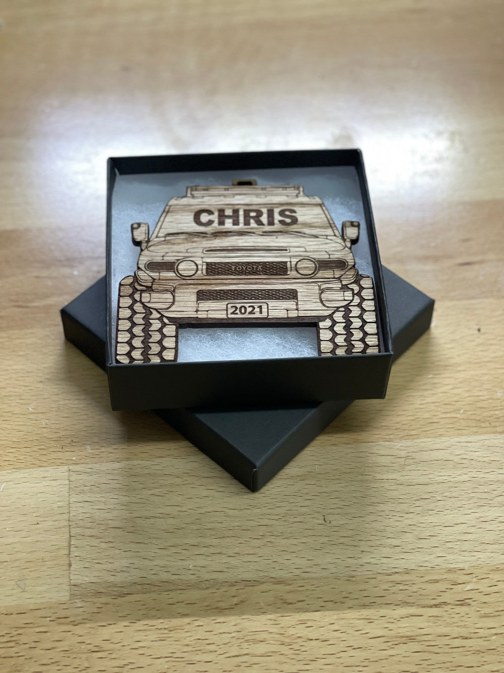 4x4 Christmas Ornament - Laser Engraved Wood & Acrylic Holiday Decoration