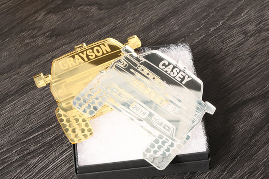 4x4 Christmas Ornament - Laser Engraved Pickup Truck Gift with Ribbon