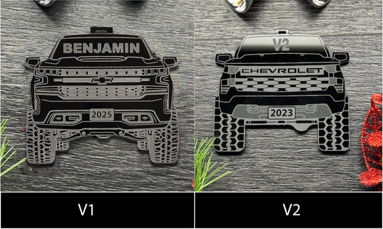Pickup Truck Ornament - Personalized 4x4 Christmas Tree Decoration with Gift Box