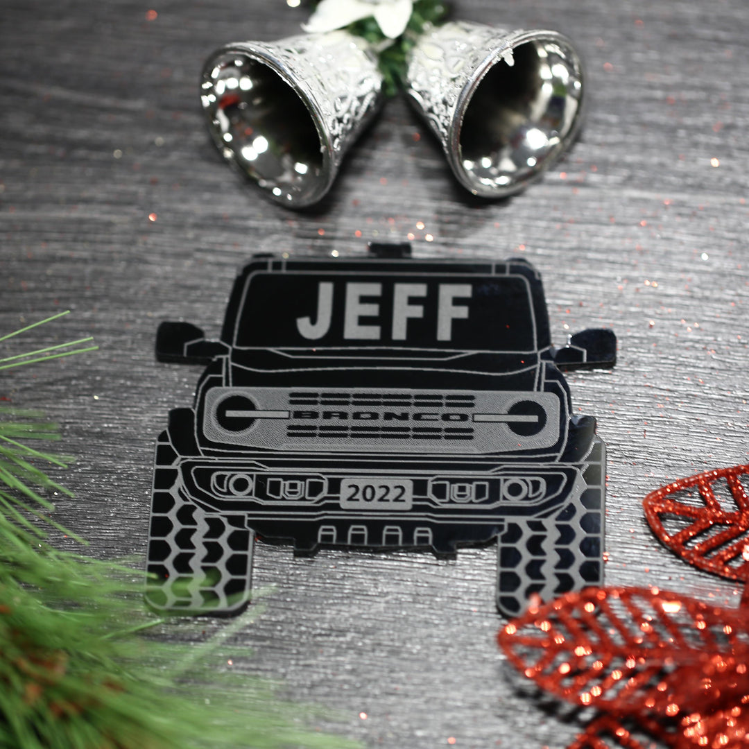 Pickup Truck Ornament - 4x4 Christmas Ornament With Precision Cut Acrylic Gift Box Option
