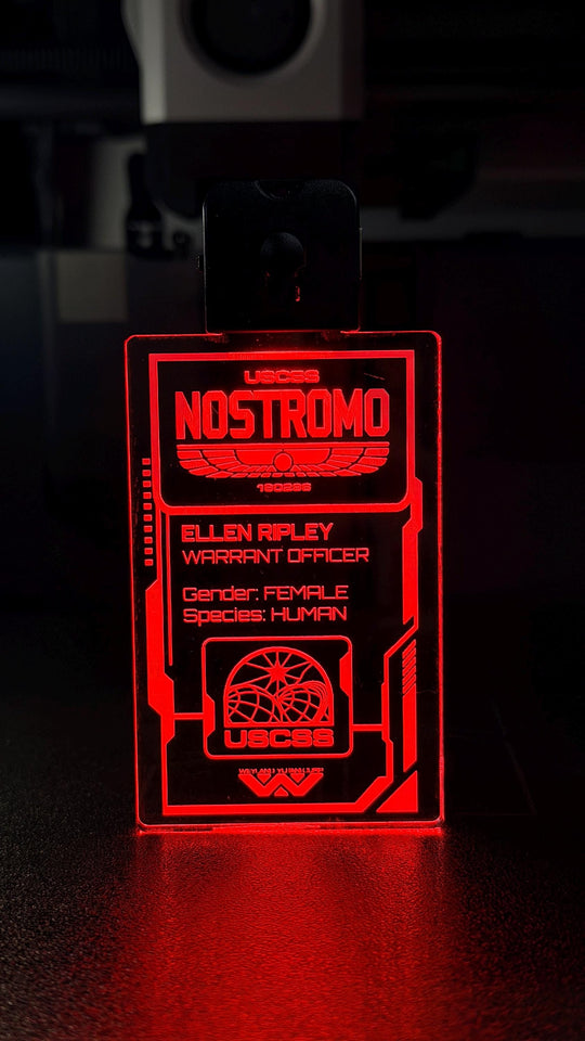LED Illuminated Badge – Personalized USCSS Nostromo Pendant with Rechargeable USB Light