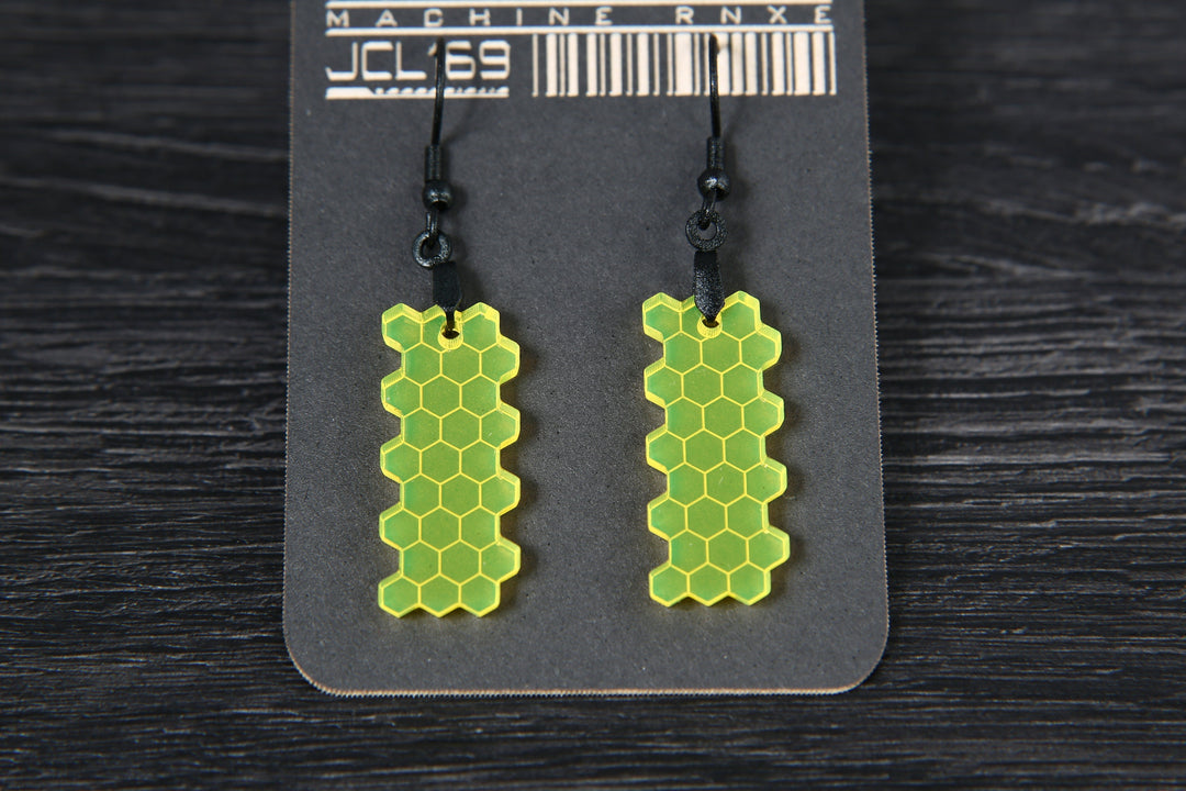Cyberpunk Earrings – UV Reactive Laser Cut Hypoallergenic Statement Jewelry