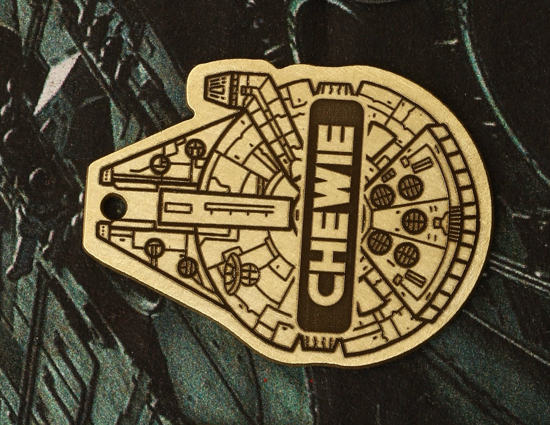 Millennium Falcon Dog Tag - Personalized Stainless Steel Pet ID Collar Charm