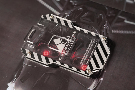 Cyberpunk Badge Holder - Transparent Keycard ID Holder with Engraved Acrylic Design