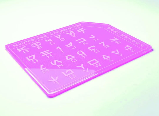 Aurebesh Translator Card - Acrylic Star Wars Cosplay Accessory | UV Glow Decoder