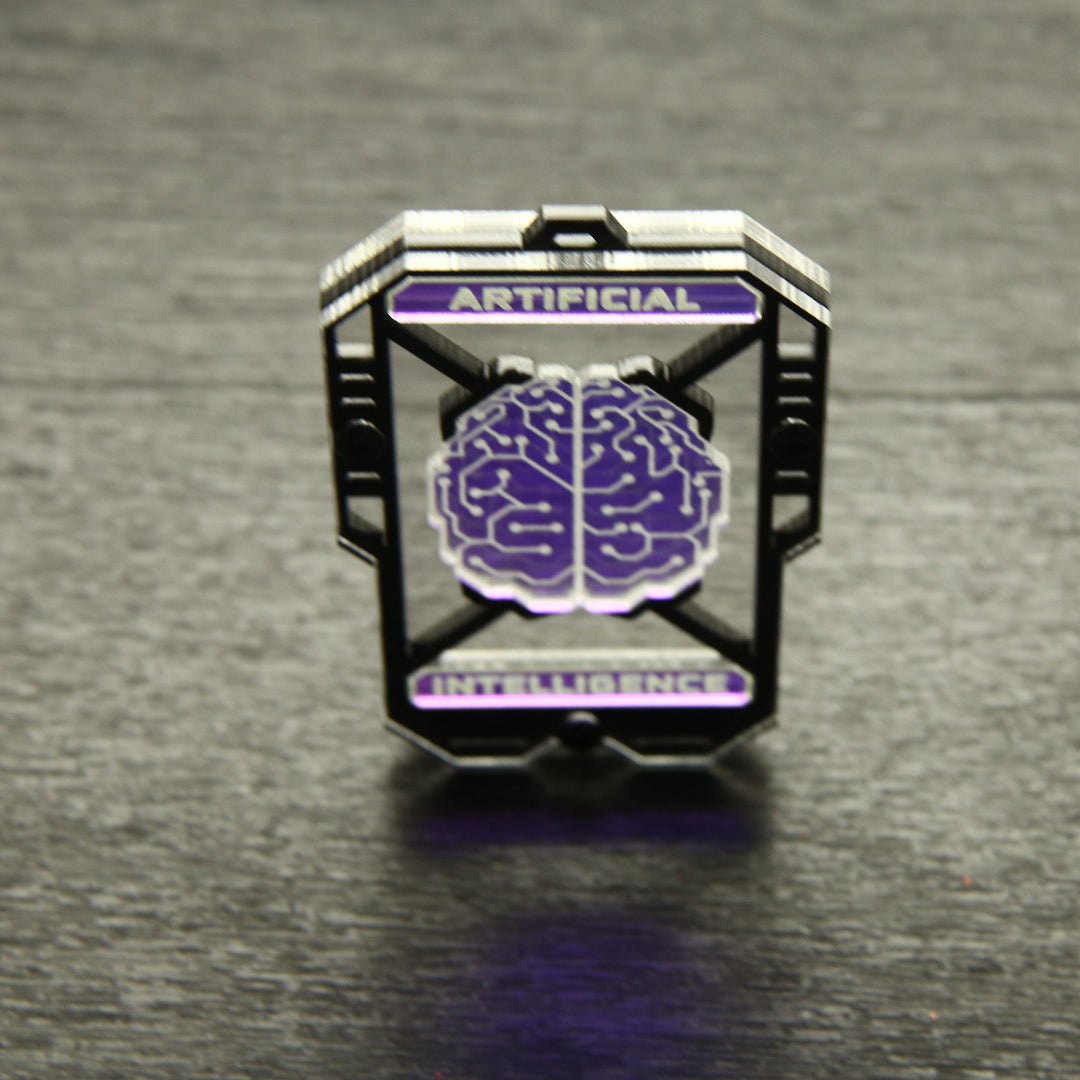 Cyberpunk Key Necklace - AI Pendant Layered Acrylic Charm With Hex Screws