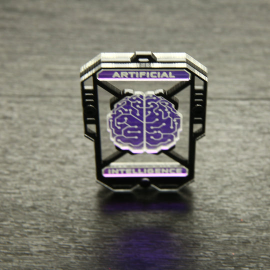 Cyberpunk Key Necklace - AI Pendant Layered Acrylic Charm With Hex Screws