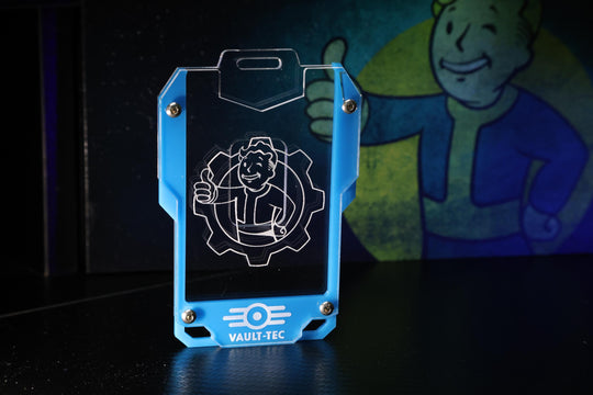 Cyberpunk Badge Holder – Vault-Tec Keycard Holder | Engraved Acrylic ID Case