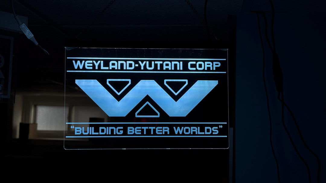 Weyland-Yutani LED Sign - Illuminated Wall Art With Remote Control Lighting