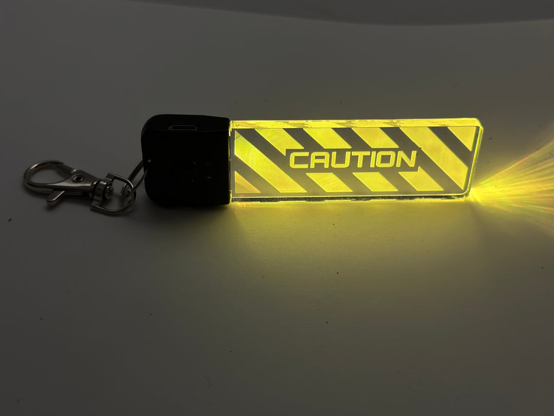 Futuristic Cyberpunk Keychain - Color Changing LED Light Up Keyring with USB Charging