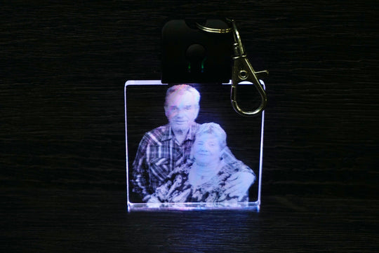 Custom LED Keychain - Rechargeable Color Changing Pendant with Personalized Image