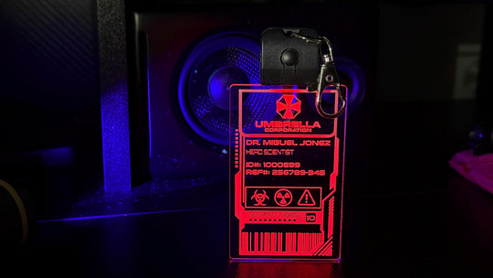 LED Illuminated Badge - Umbrella Corp Acrylic Plate with Color Changing LED Pendant