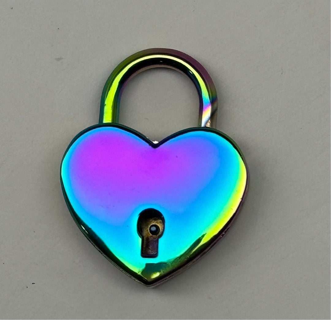 Puppy Play Collar Locks - Heart Shaped Mini Padlock Accessory for D-Ring Collars