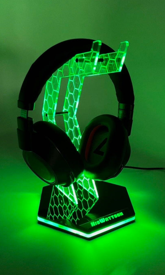 Personalized Headphone Stand | Custom Gamer Gift | RGB LED Universal Headset Organizer