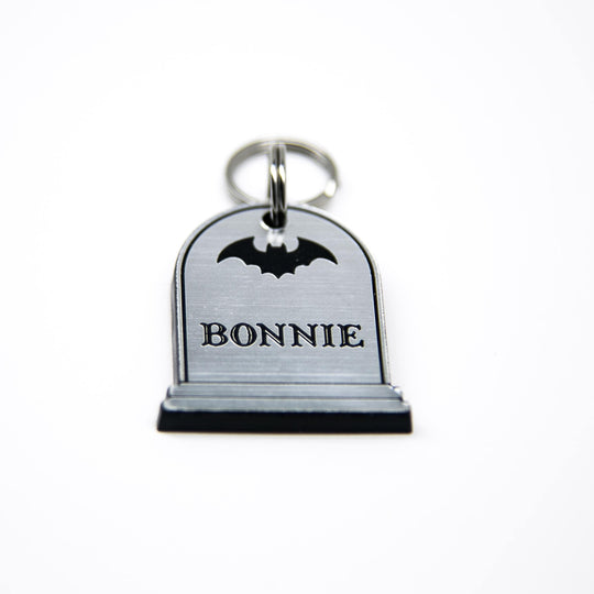 Personalized Pet Tag – Halloween Tombstone Pet Collar Name Tag – Weatherproof Acrylic