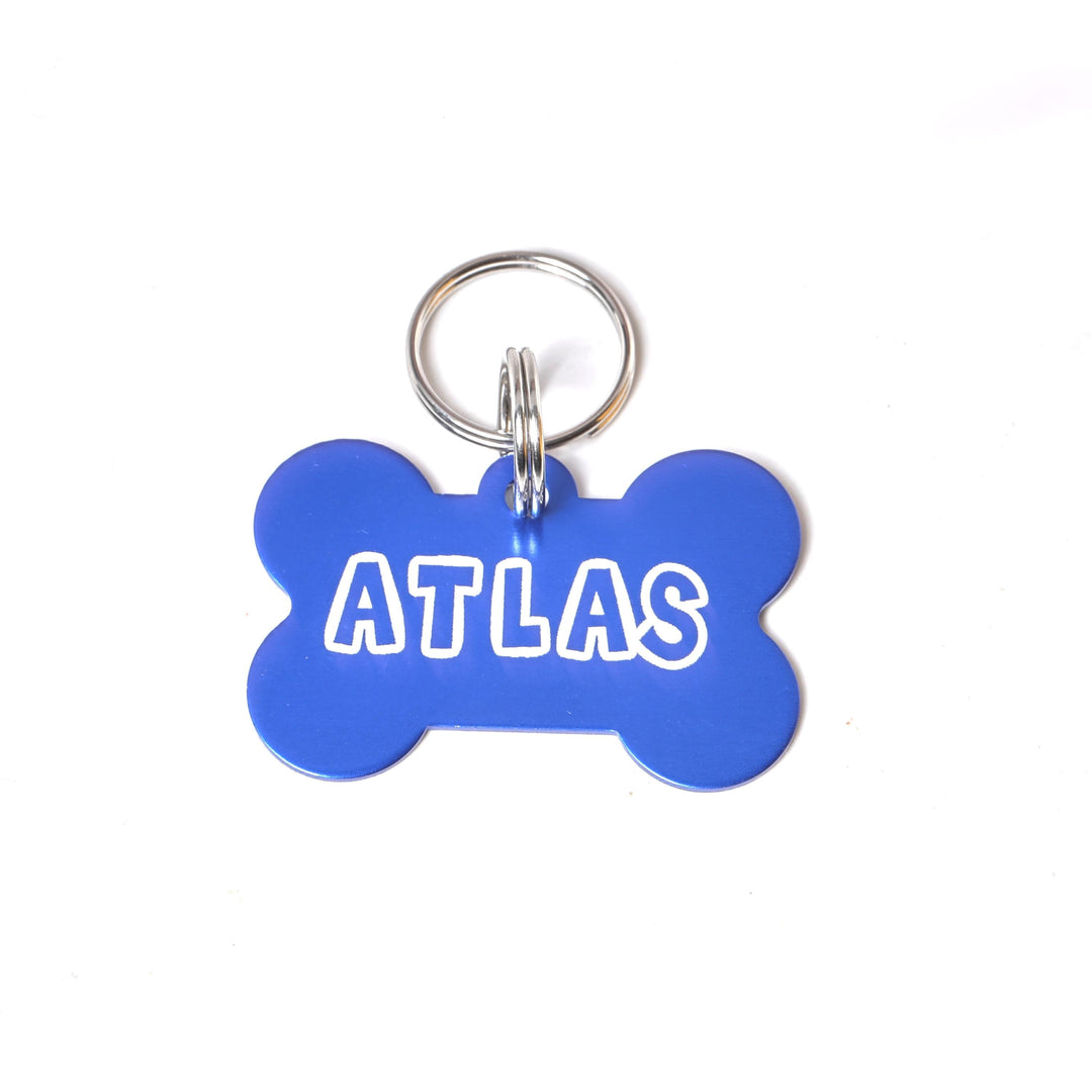 Human Pup Necklace - Personalized Bone Shaped Tag | Engraved Metal Accessory