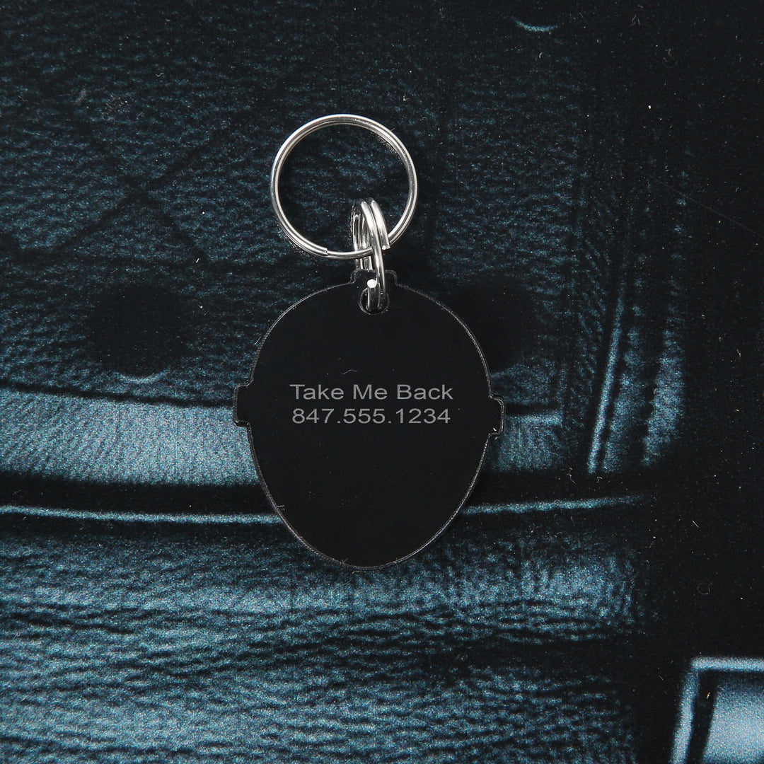Michael Myers Pet Tag – Personalized Scary Mask Tag | Custom Engraved Acrylic Collar