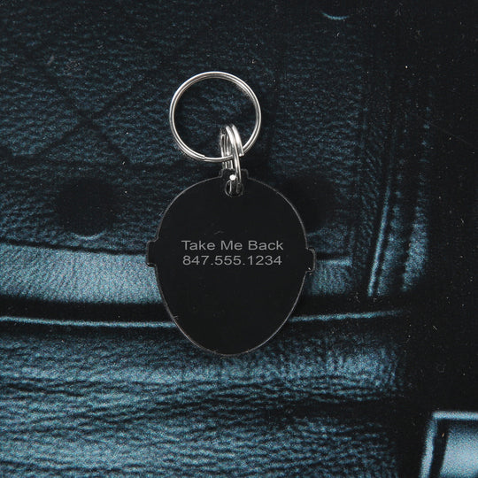 Michael Myers Pet Tag – Personalized Scary Mask Tag | Custom Engraved Acrylic Collar