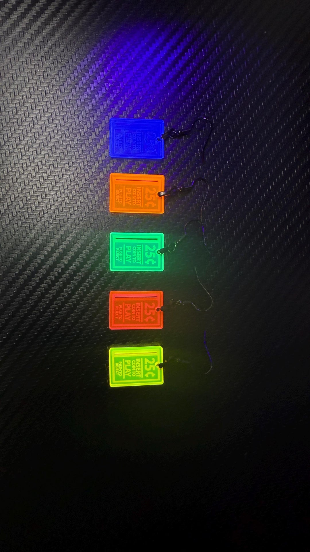 Arcade Earrings - Retro 80s/90s Video Game Jewelry | UV Reactive Black Light