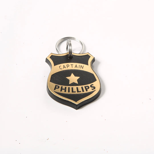 Police Badge Dog Tag - Personalized K9 Pet Tag | Silent, Weatherproof Collar Accessory