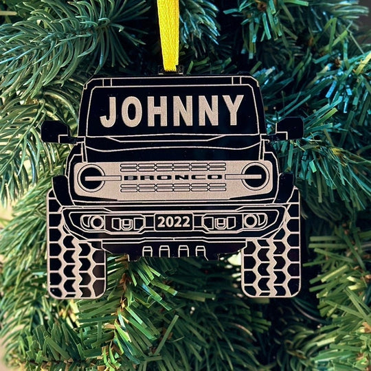 Personalized Christmas Ornament – 4x4 Laser Engraved Wood & Acrylic Decoration