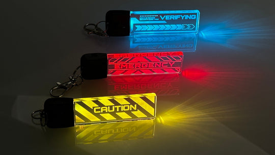 Futuristic Cyberpunk Keychain - Color Changing LED Light Up Keyring with USB Charging