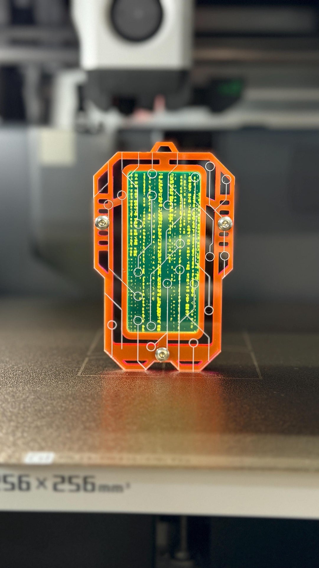 Cyberpunk Necklace Pendant – Layered Acrylic Network Access Key with Hex Screws