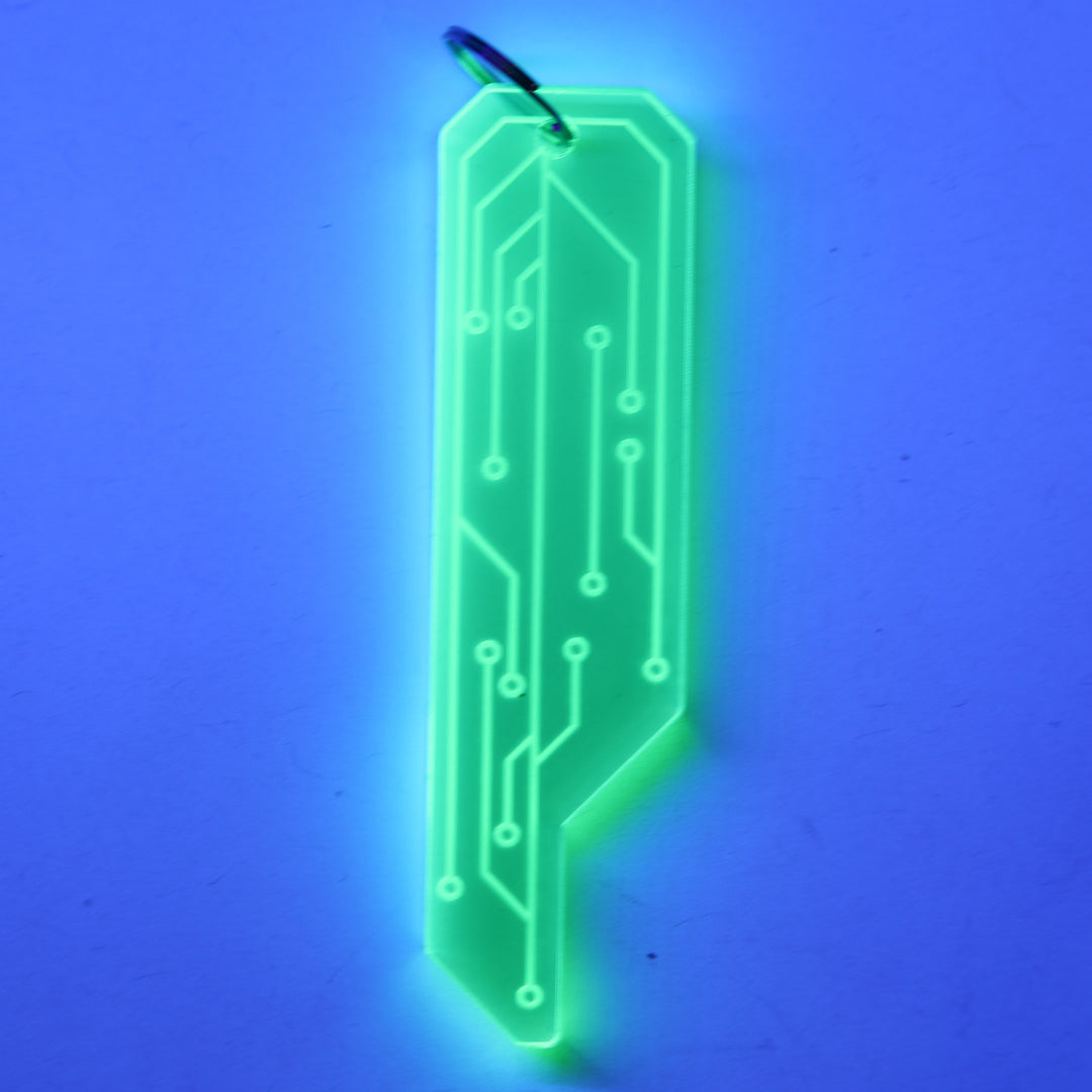 Cyberpunk Glow Pendant - UV Reactive Pendant | Black Light Keychain Accessory
