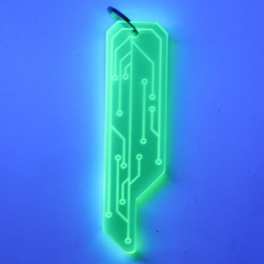 Cyberpunk Glow Pendant - UV Reactive Pendant | Black Light Keychain Accessory
