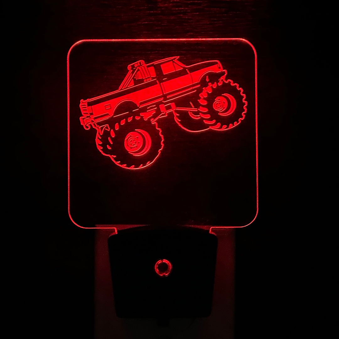 Monster Truck LED Sign - Personalized Night Light with Remote & USB Rechargeable