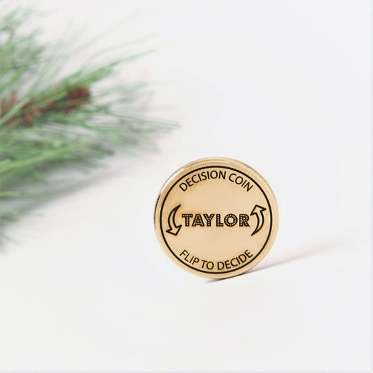 Decision Coin - Couples Flip Coin | Personalized Baby Shower Gift & Fun Keepsake