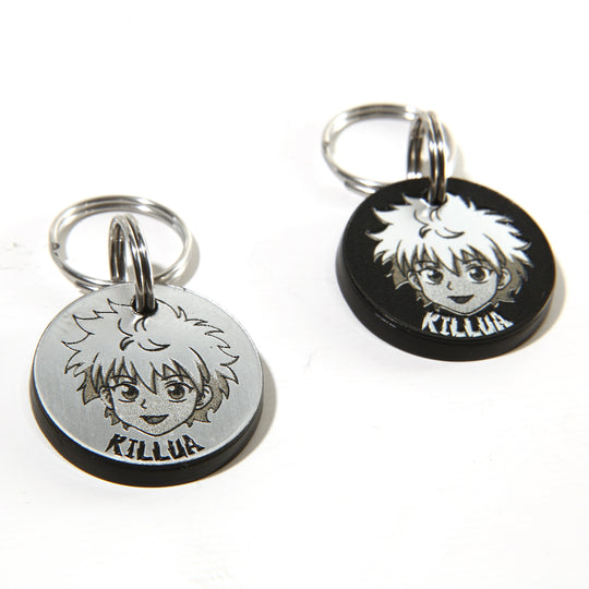 Personalized Killua Pet Tag - Custom Acrylic Pet ID Tags with Stainless Steel Ring