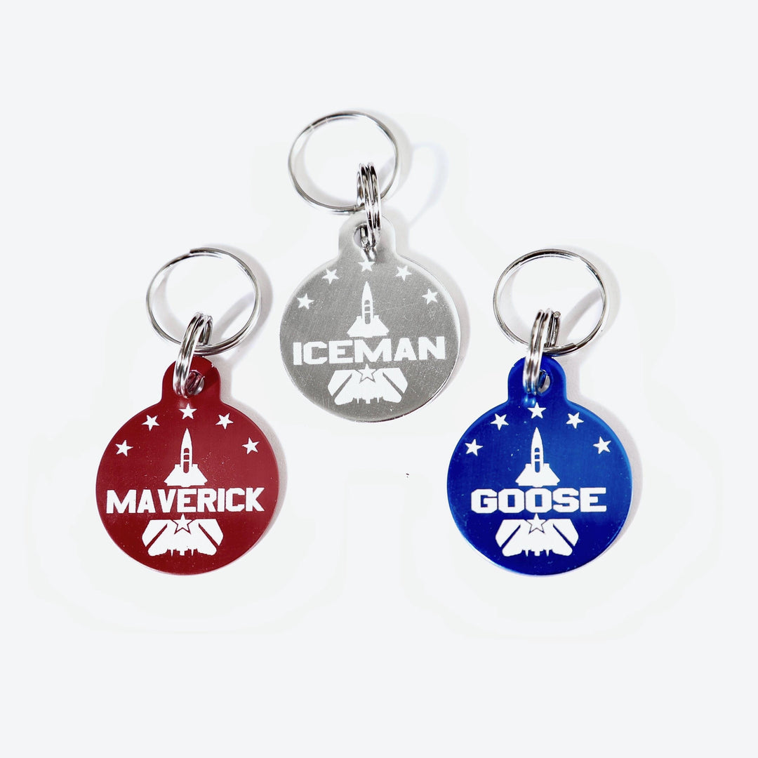 Maverick Pet Tag – Custom Airplane & Pilot Engraved Dog Tag, Weatherproof