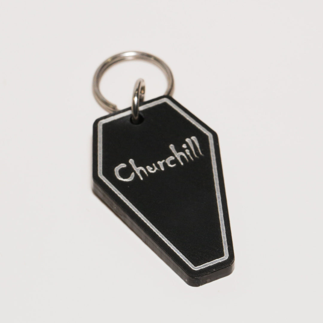 Personalized Coffin Tag - Custom Pet Tags | Laser Cut Acrylic Cat Collar Tags