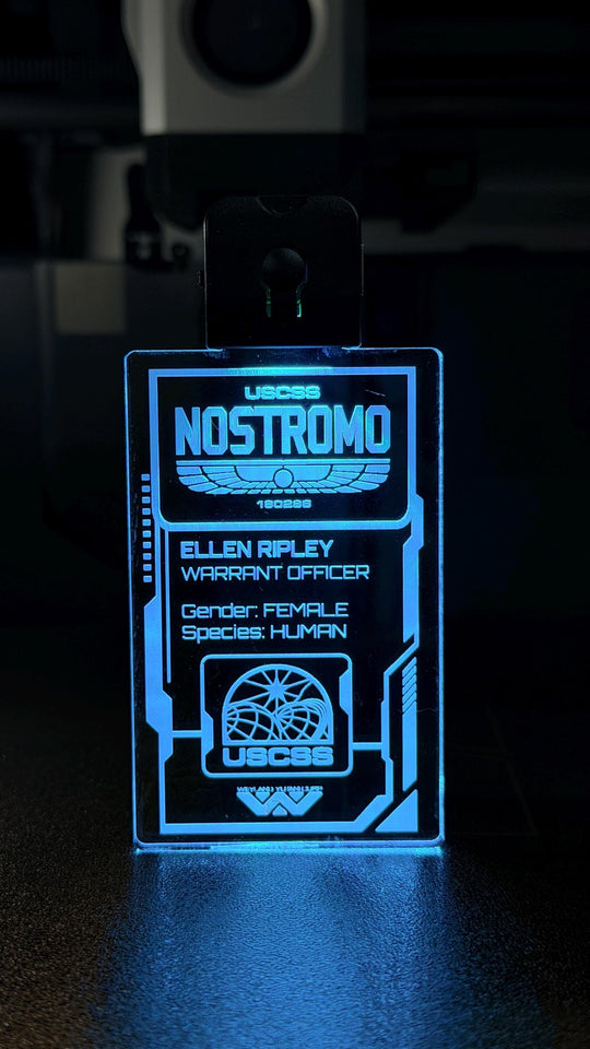 LED Illuminated Badge – Personalized USCSS Nostromo Pendant with Rechargeable USB Light
