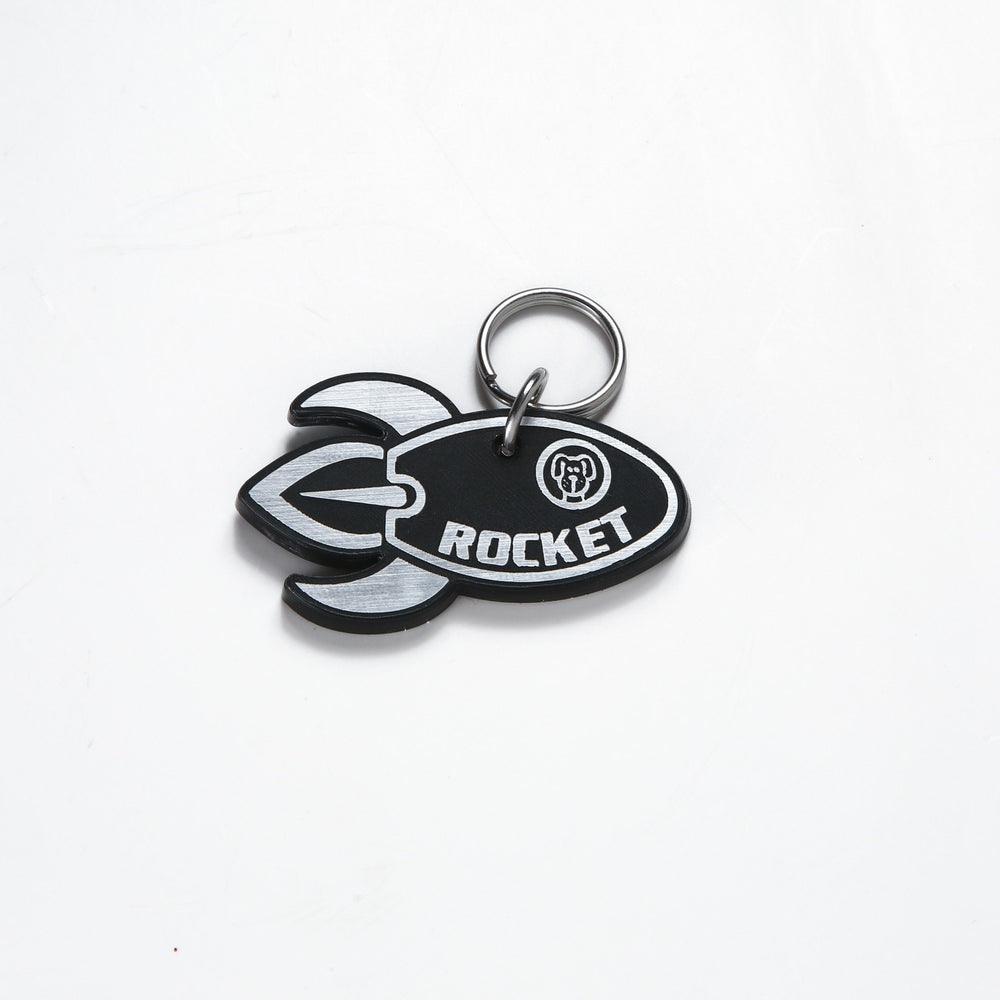 Rocket Dog Tag - Custom Two Sided Acrylic Pet ID Tag | Weatherproof Space Collar