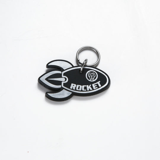 Rocket Dog Tag - Custom Two Sided Acrylic Pet ID Tag | Weatherproof Space Collar