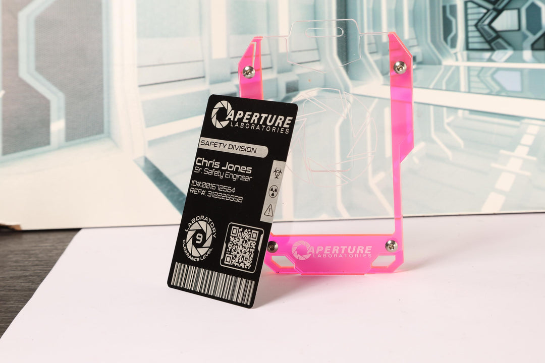 Cyberpunk Badge Holder – Aperture Laboratories Keycard Holder for Techwear