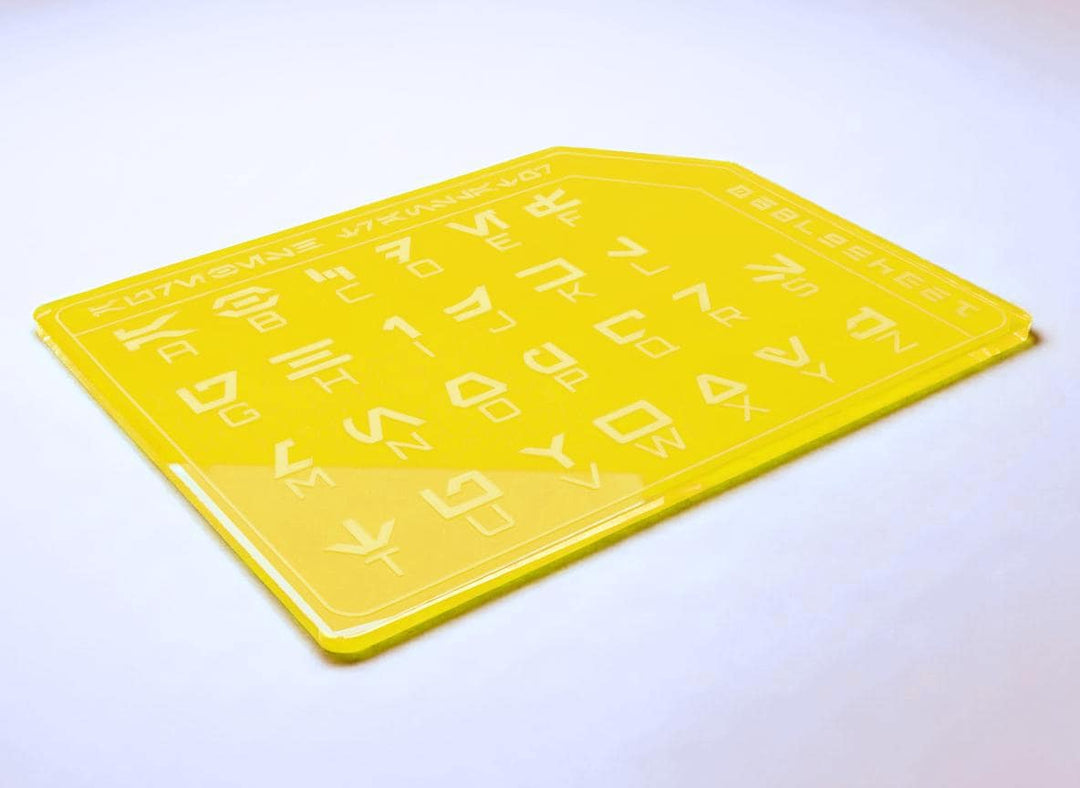 Aurebesh Translator Card - Acrylic Star Wars Cosplay Accessory | UV Glow Decoder