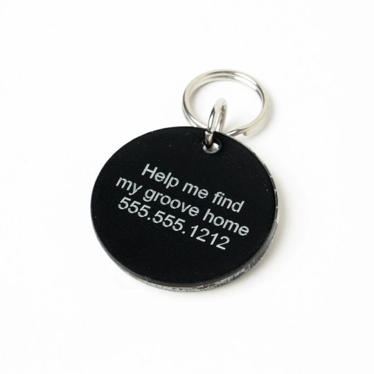 Disco Ball Pet Tag - Personalized Mirror Acrylic Tag With Dual Sided Engraving
