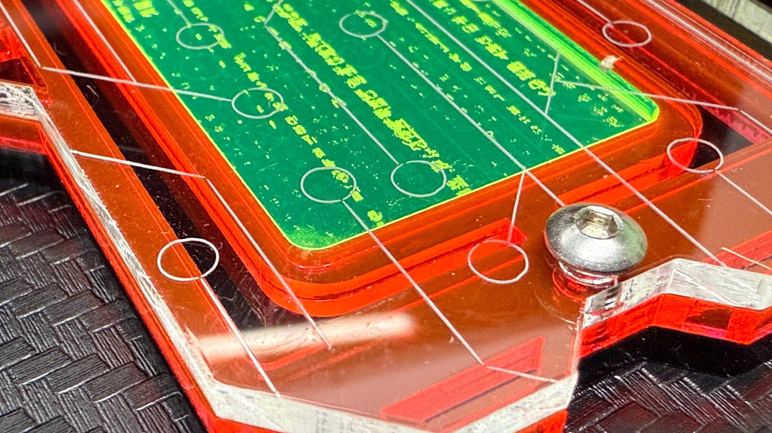 Cyberpunk Necklace Pendant – Layered Acrylic Network Access Key with Hex Screws