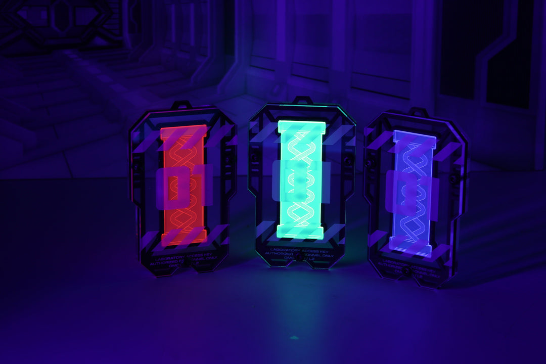 Cyberpunk Pendant - Biohazard Necklace With Acrylic Key & Black Layer Design