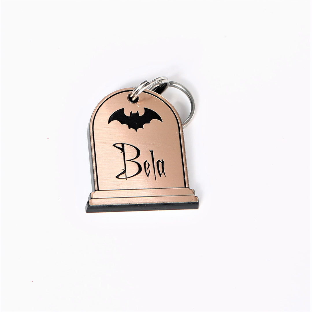 Personalized Pet Tag – Halloween Tombstone Pet Collar Name Tag – Weatherproof Acrylic