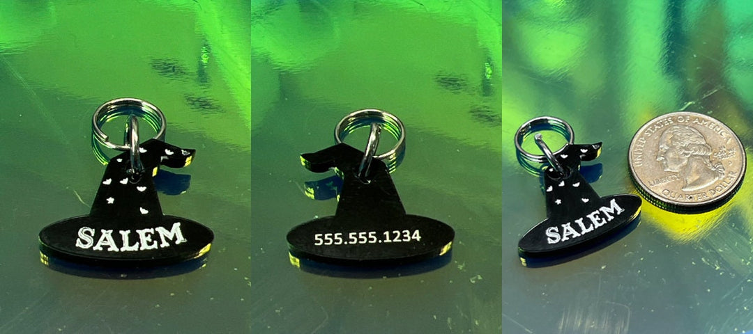 Personalized Witch Pet Tag – Custom Halloween Pet Tag With Resting Witch Face