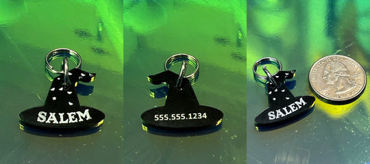 Personalized Witch Pet Tag – Custom Halloween Pet Tag With Resting Witch Face