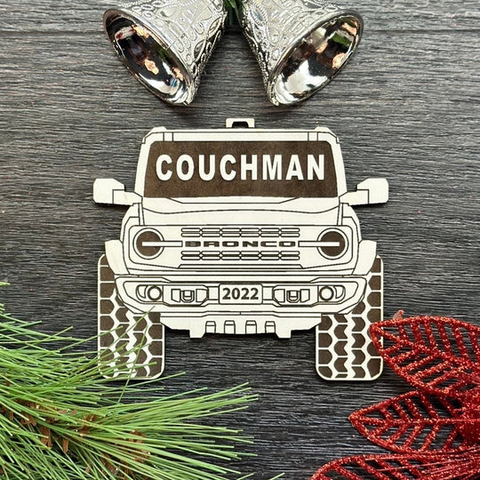 Personalized Christmas Ornament – 4x4 Laser Engraved Wood & Acrylic Decoration