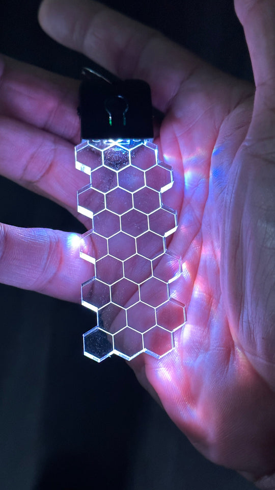 Cyberpunk Keychain - Color Changing LED Light Up Keychain with USB Charging Cord