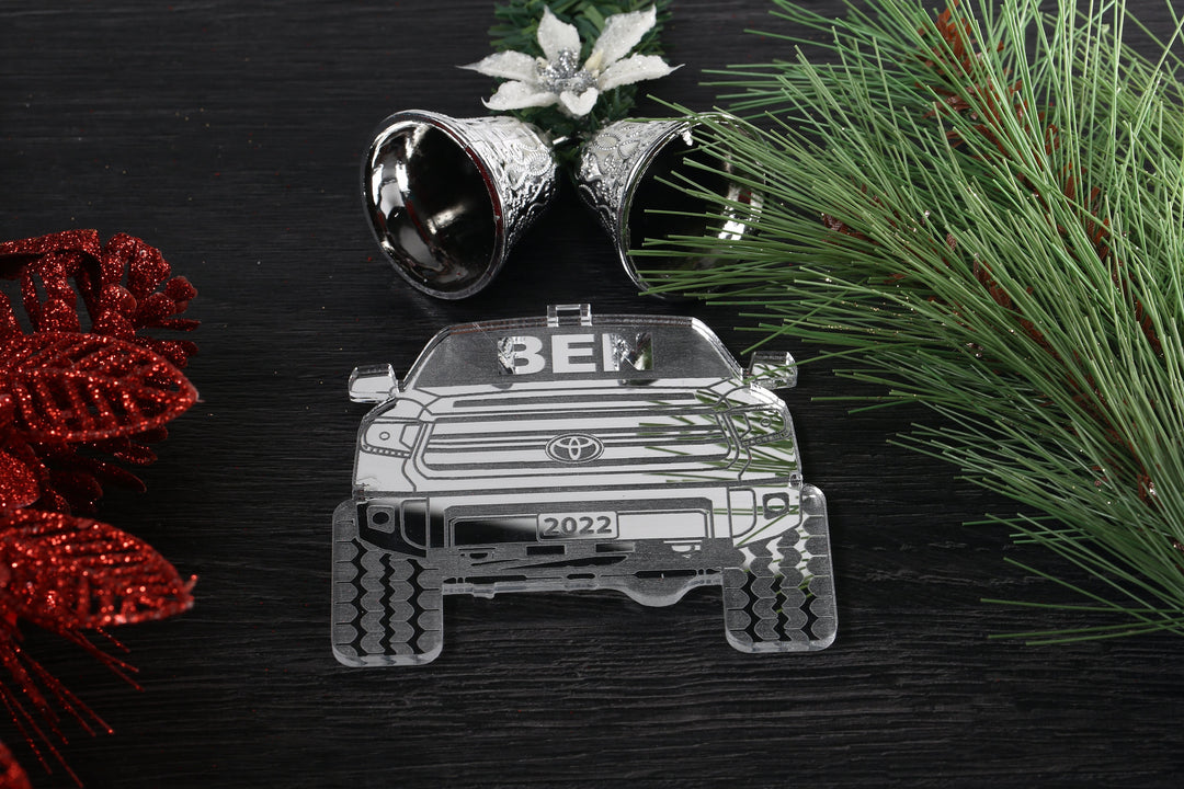 Pickup Truck Ornament - 4x4 Christmas Ornament With Laser Engraved Finish